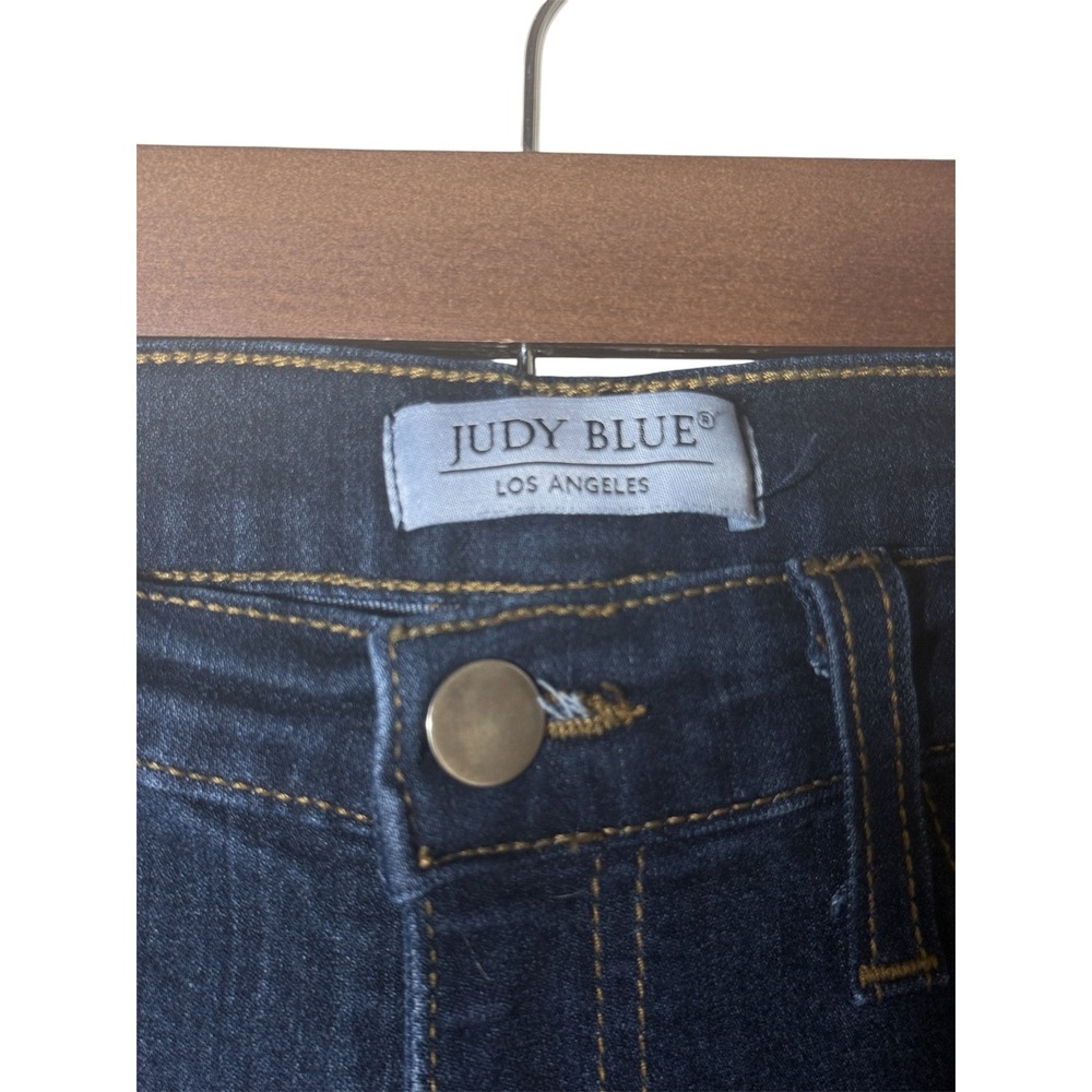 Judy Blue Dark Wash Flare Jeans 9/29 Women Raw Hem High Rise - Picture 3 of 10